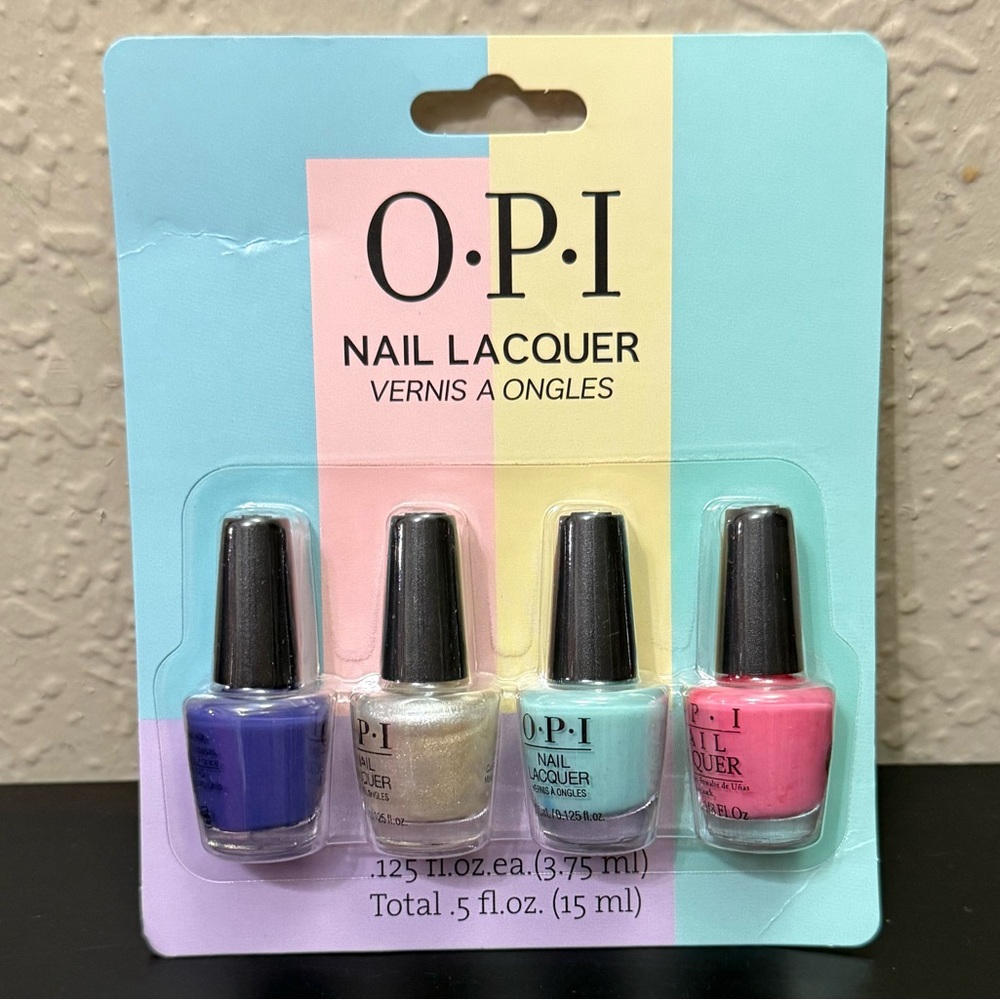 O.P.I 4pk Mini Nail Lacquer Set, NEW
